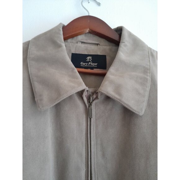 Gary Player Suede Bomber Outdoor Casual Golf Jacket Tan Size XXL - Picture 2 of 8